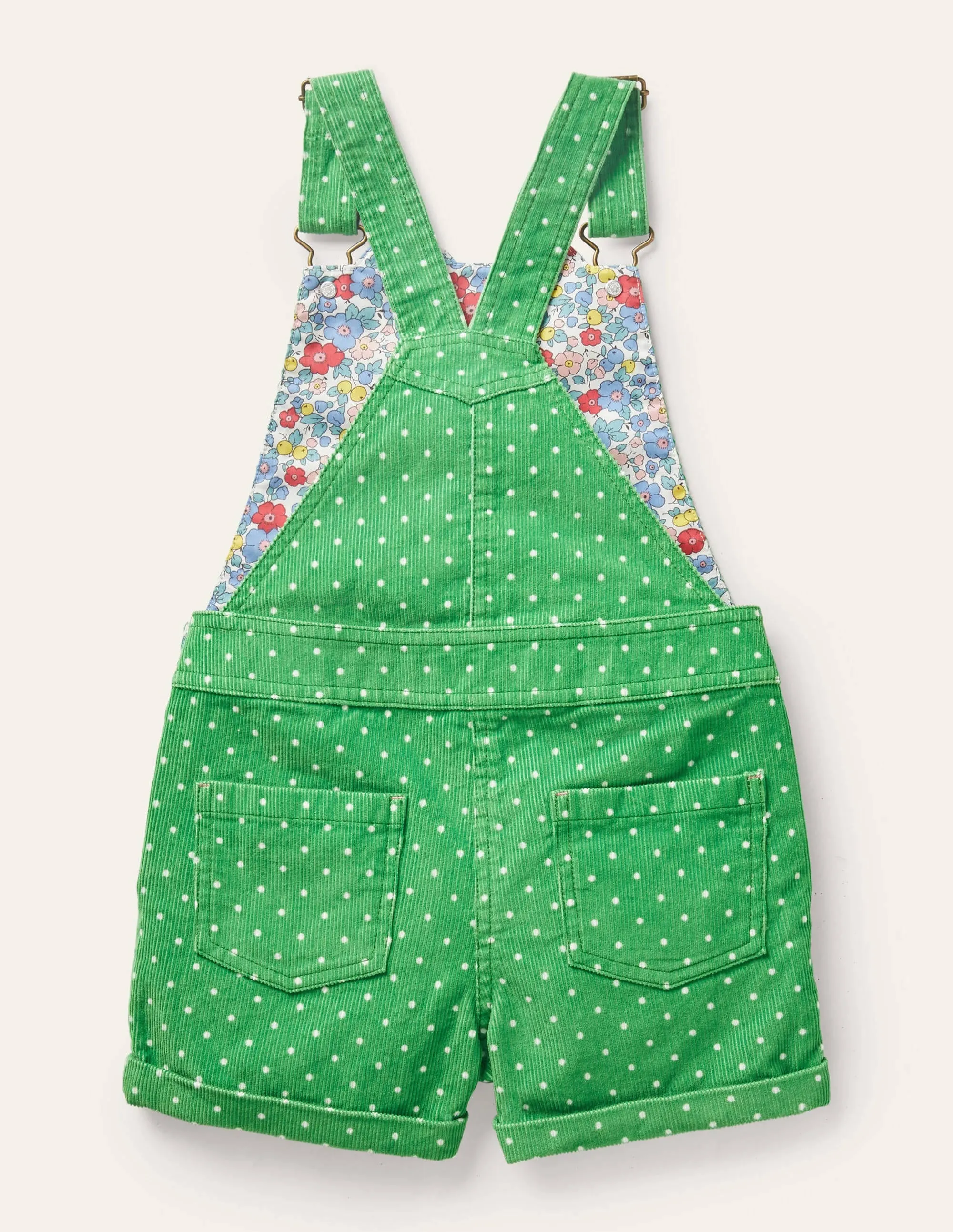 Animal Short Cord Dungarees-Iguana Green Frog