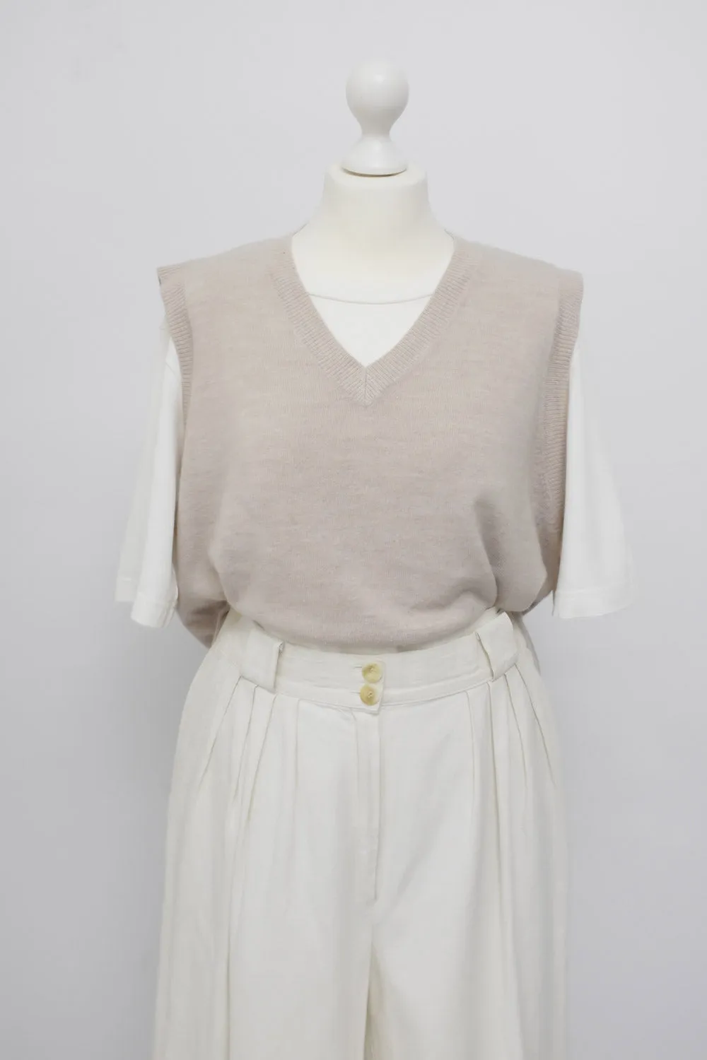 BEIGE SLIP-OVER VEST
