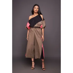 Deepika Arora Black Top with Flared Pants (Set of 2)