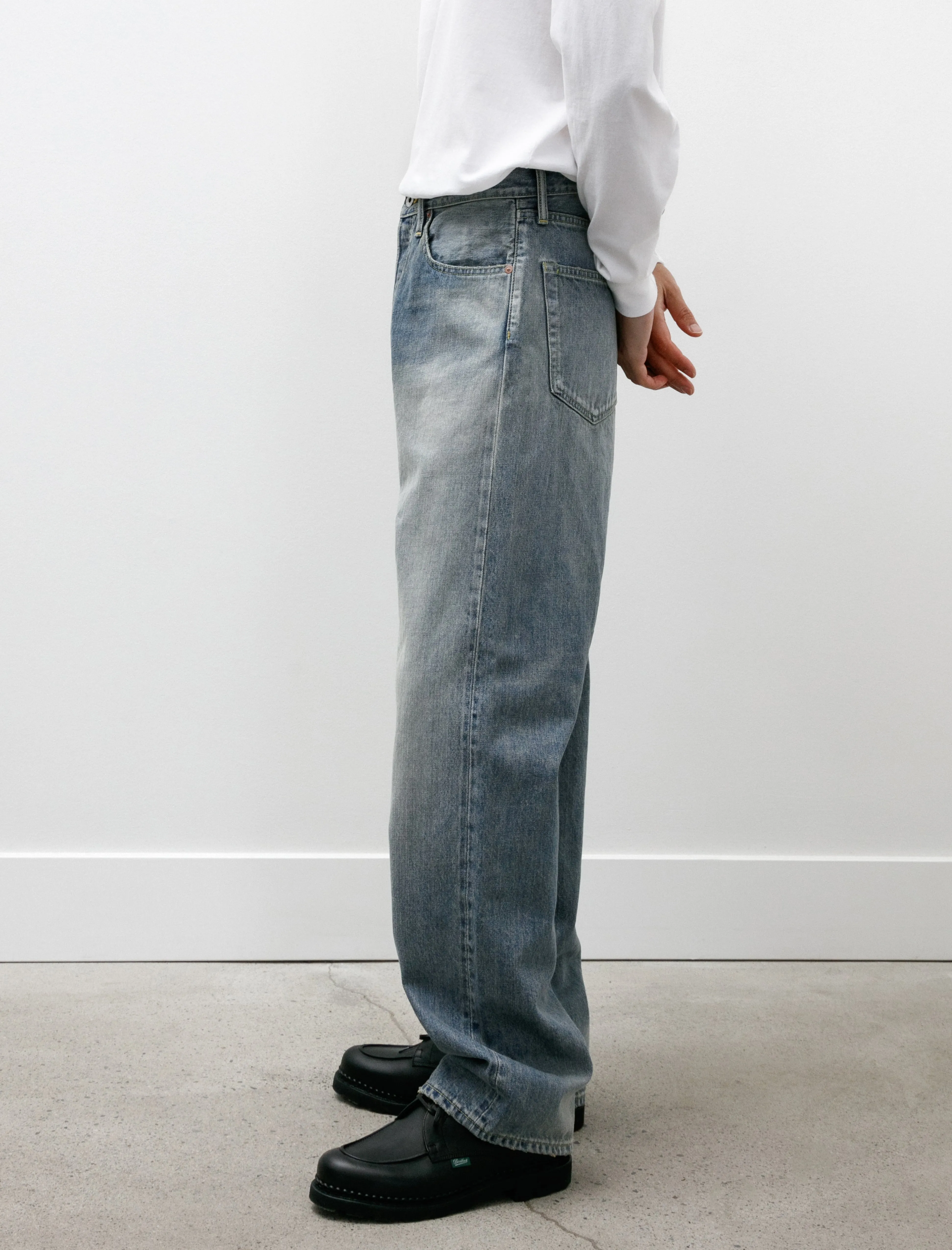 Denim Straight Pants Indigo Fade