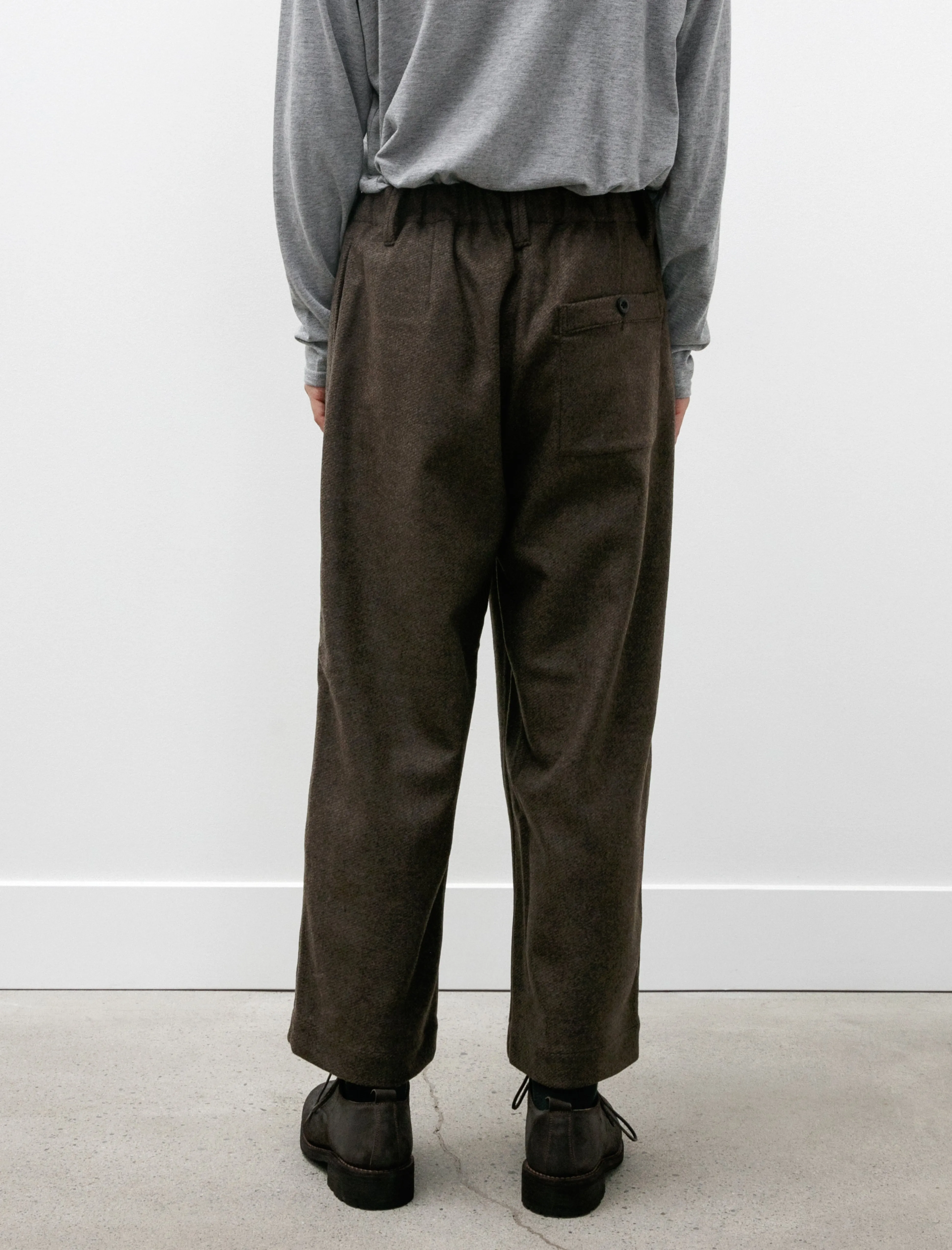 Elastic Pant Brushed Cashmere Wool Twill Olive/Black