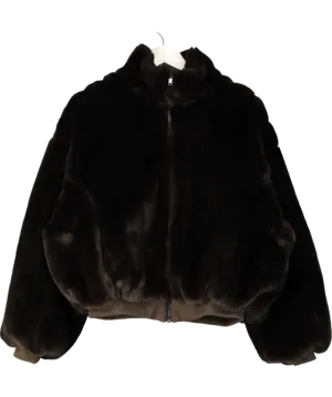FRANKIE SHOP Brown Hope Faux Fur Jacket UK XS/S