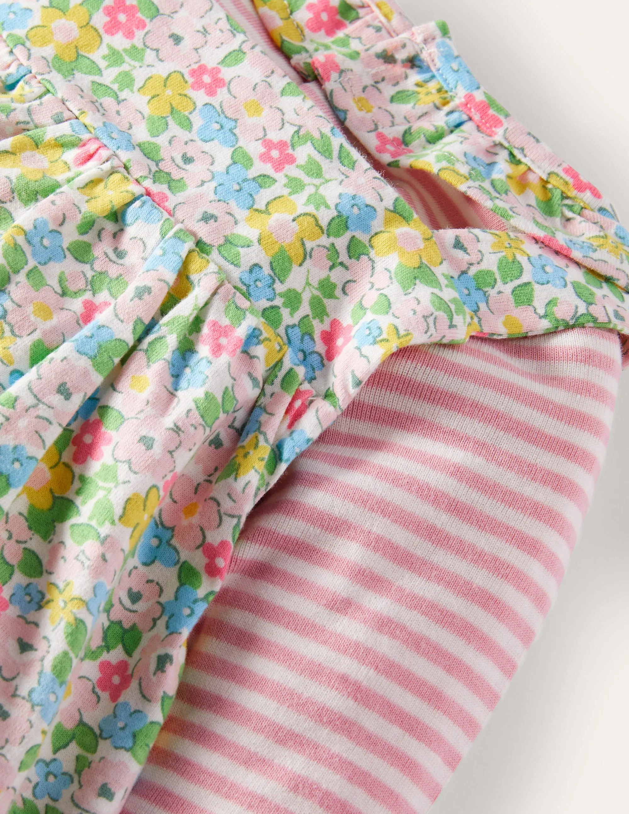 GOTS Organic Dungaree Set-Aqua Spring Floral