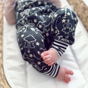 Halloween Skeleton Organic Dungarees | Kids Unisex Romper | Baby Dungarees