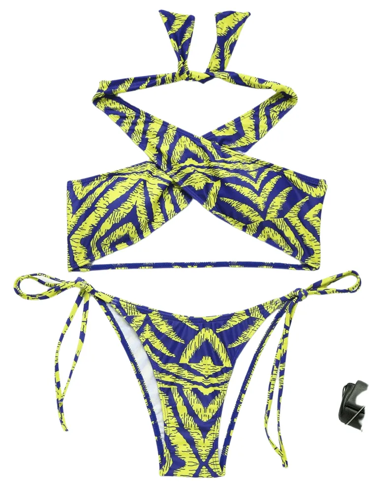 Halter Cross Strappy Swimwear