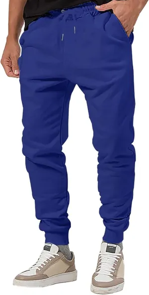 Mens Slim Fit Sweatpants Casual Elastic Waist Active Jpggers Trousers with Pockets Cinch Bottom Tapered Track Pants