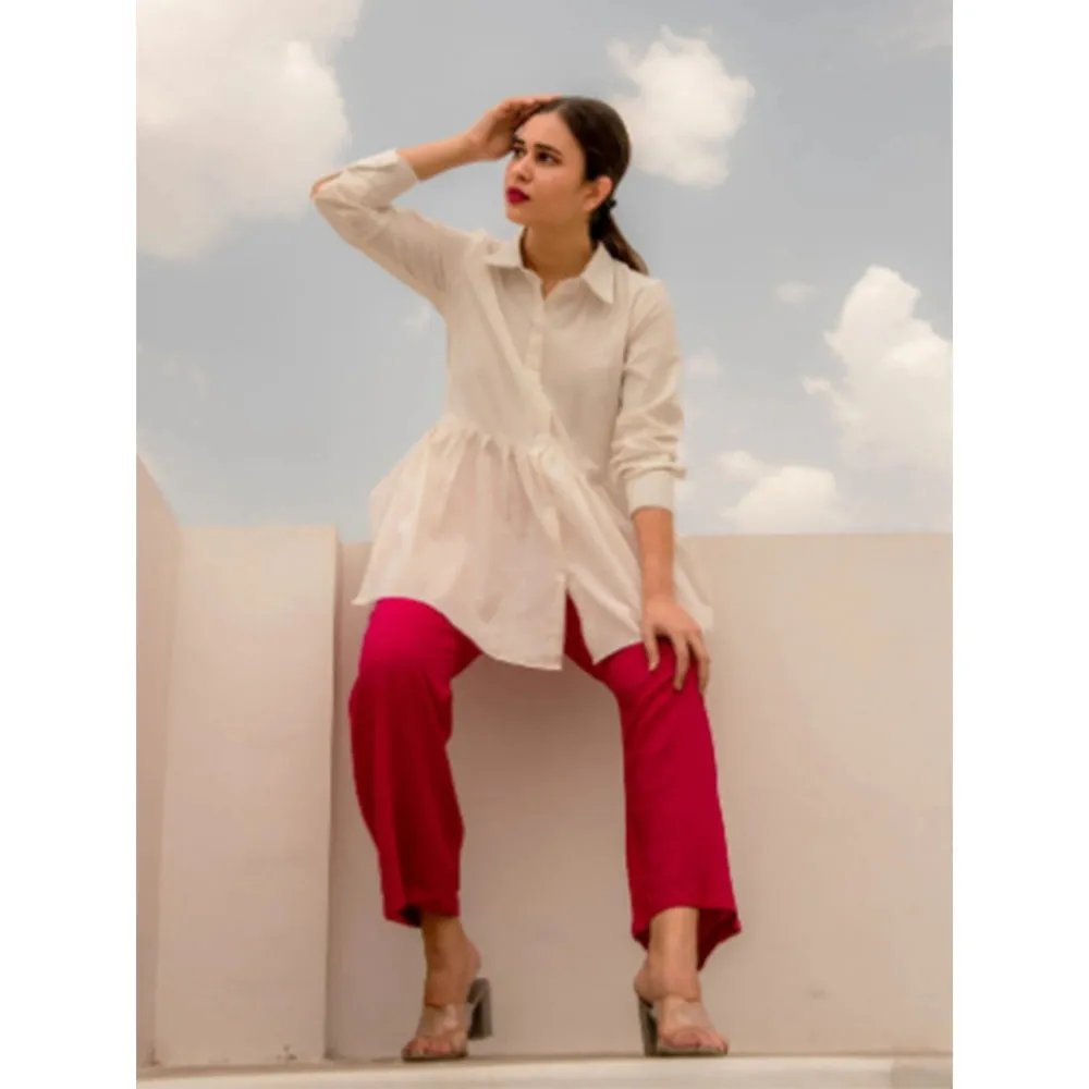 Moh Solid Summer Top With Pants (Set Of 2)