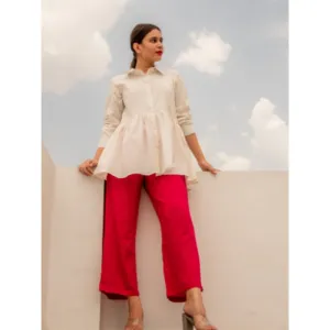 Moh Solid Summer Top With Pants (Set Of 2)