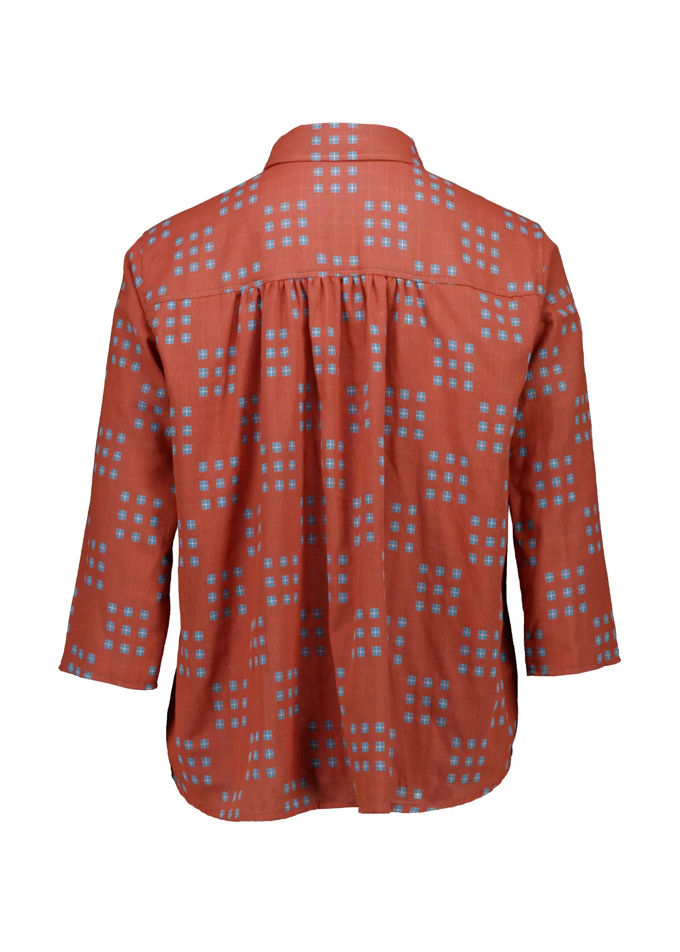 Network Shirt Orange in Woven Cotton