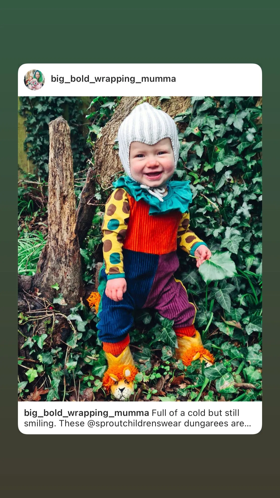 Organic Colour-Block Corduroy Unisex Kids Dungarees