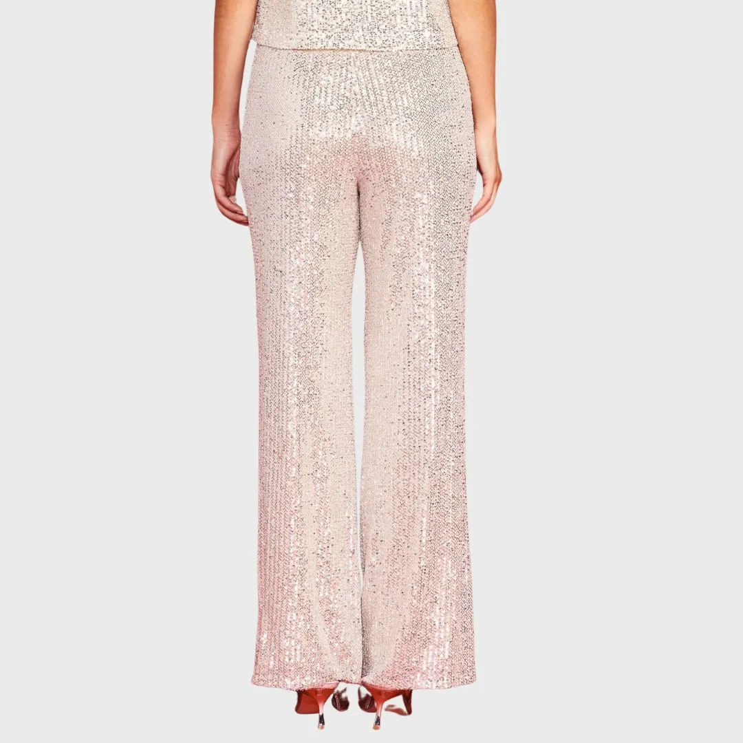 Sequin Flared Pants (Champagne)