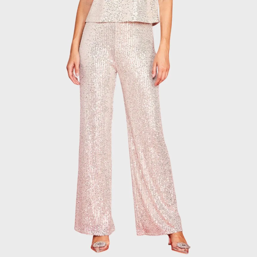 Sequin Flared Pants (Champagne)