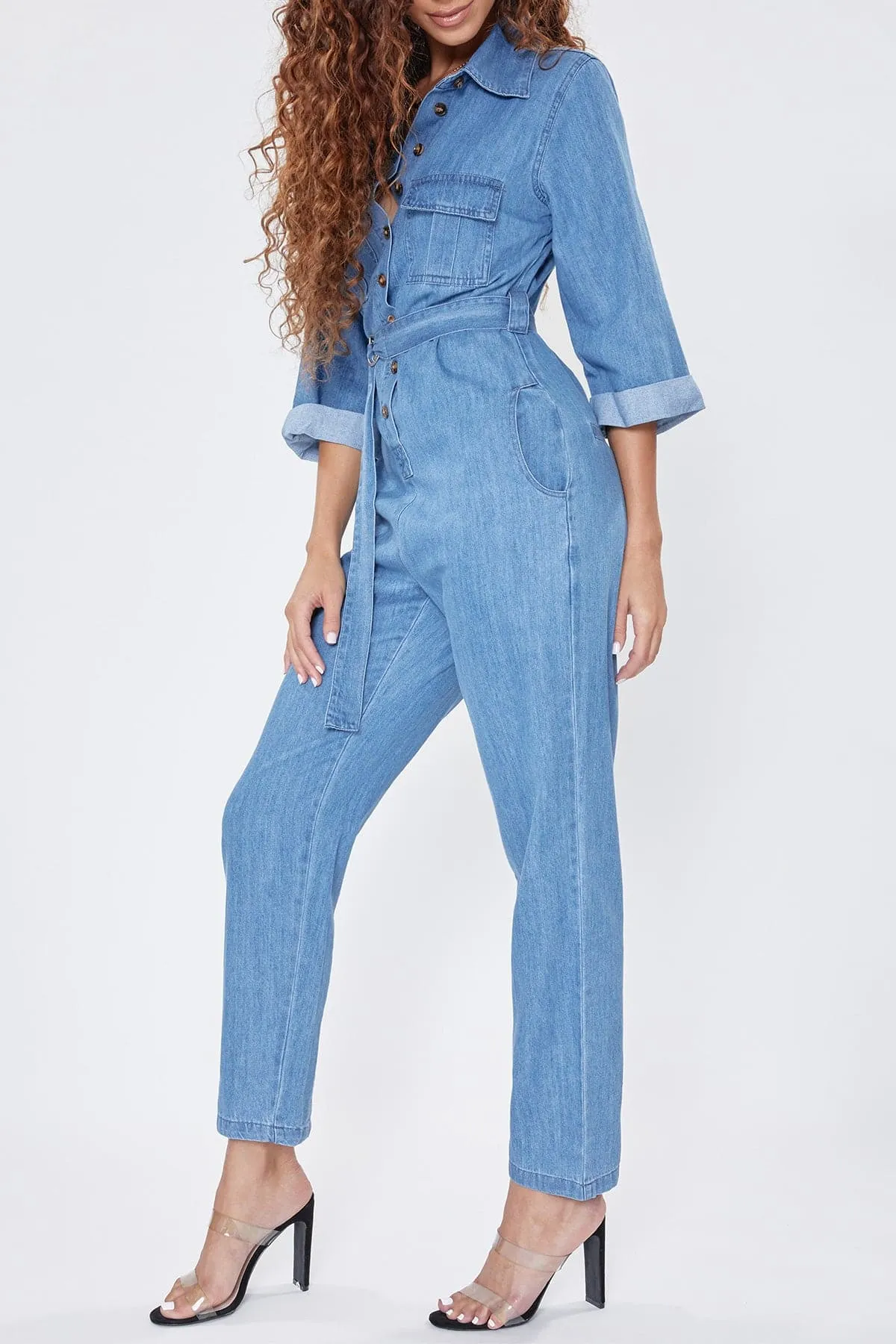Women's Secrets Button-Up Jumpsuit
